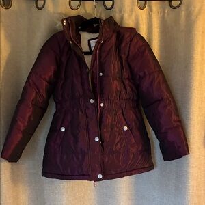 Justice Cream and Purple Fleece Jacket